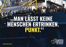 Plakat: Man lässt keine Menschen ertrinken. Punkt.